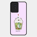 Cartoon Matcha Tea We Bare Bears Glossy Metal Case Cover For Vivo Y02T