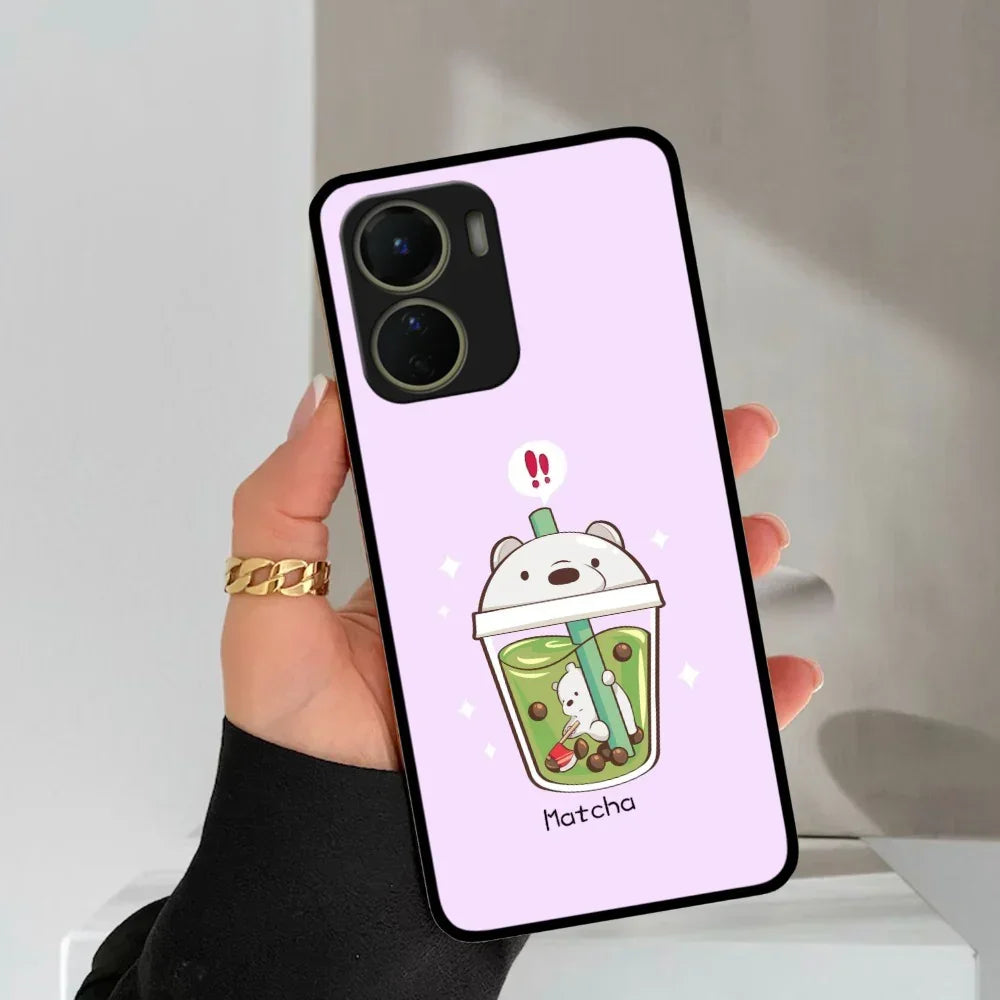 Cartoon Matcha Tea We Bare Bears Glossy Metal Case Cover For Vivo - ShopOnCliQ