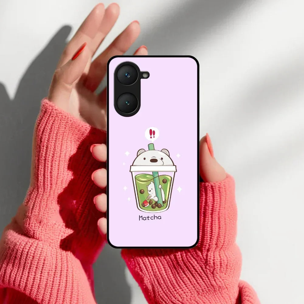 Cartoon Matcha Tea We Bare Bears Glossy Metal Case Cover For Vivo - ShopOnCliQ