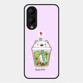Cartoon Matcha Tea We Bare Bears Glossy Metal Case Cover For Vivo Y28 5G