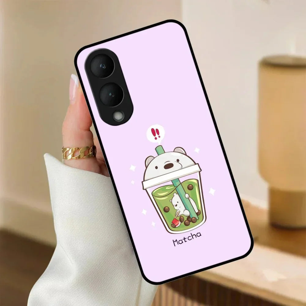 Cartoon Matcha Tea We Bare Bears Glossy Metal Case Cover For Vivo - ShopOnCliQ