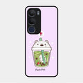 Cartoon Matcha Tea We Bare Bears Glossy Metal Case Cover For Vivo Y29 5G