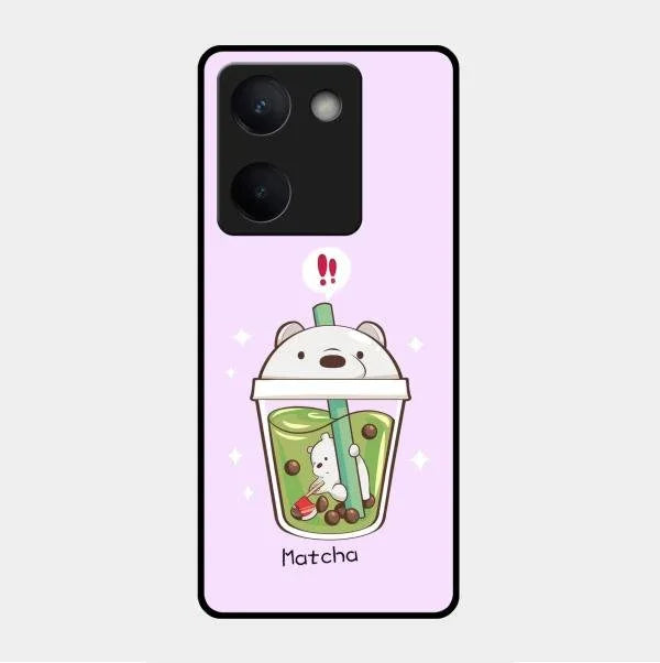 Cartoon Matcha Tea We Bare Bears Glossy Metal Case Cover For Vivo Y300 Plus 5G