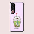 Cartoon Matcha Tea We Bare Bears Glossy Metal Case Cover For Vivo Y31 5G