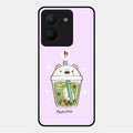 Cartoon Matcha Tea We Bare Bears Glossy Metal Case Cover For Vivo Y36