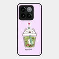Cartoon Matcha Tea We Bare Bears Glossy Metal Case Cover For Xiaomi 14 5G
