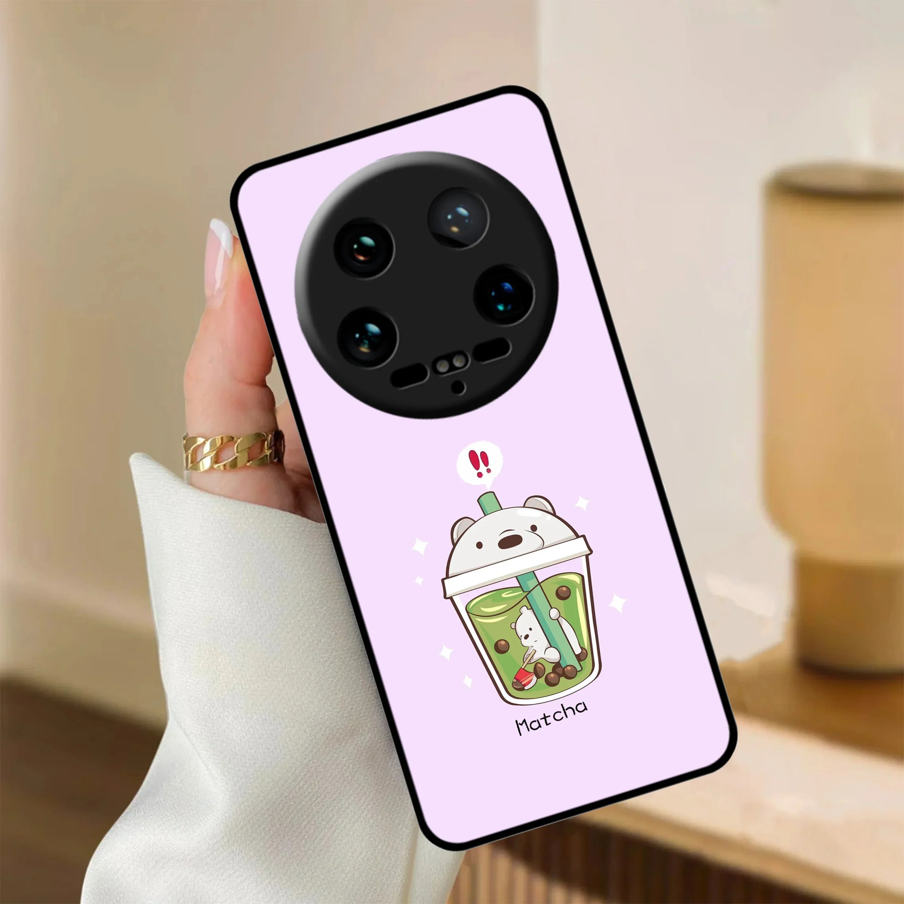 Cartoon Matcha Tea We Bare Bears Glossy Metal Case Cover For Redmi - ShopOnCliQ
