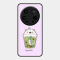 Cartoon Matcha Tea We Bare Bears Glossy Metal Case Cover For Xiaomi 14 Ultra