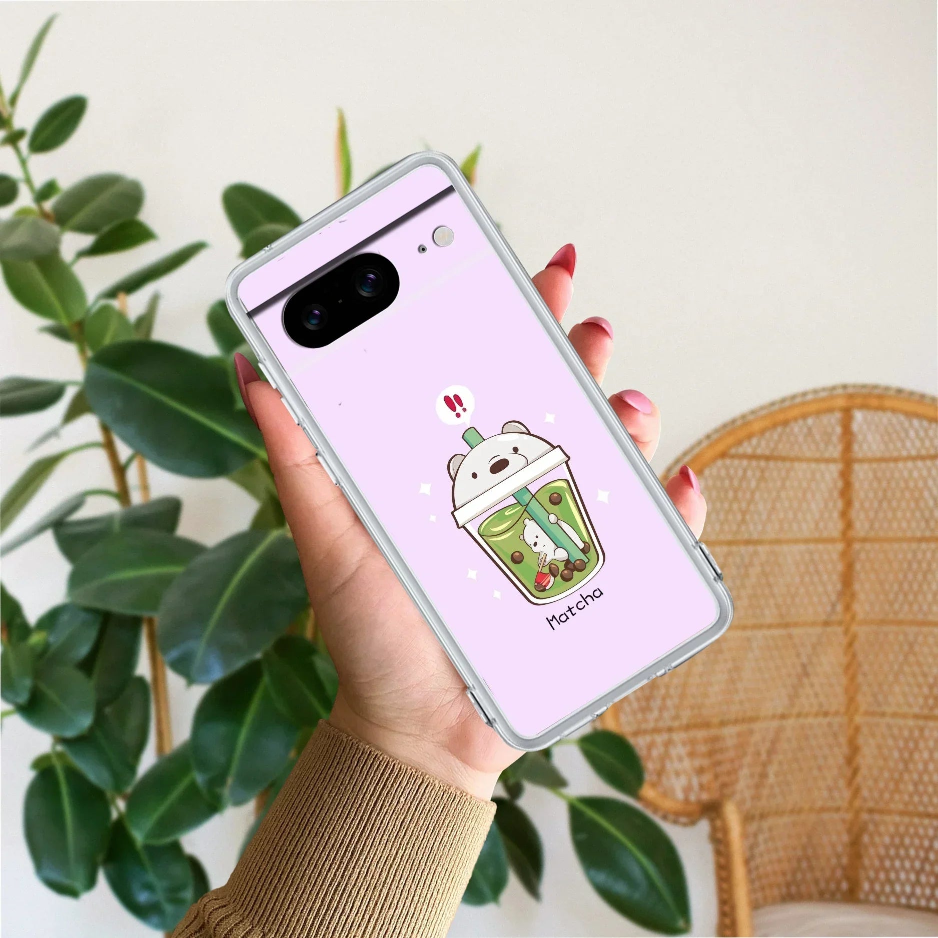 Cartoon Matcha Tea We Bare Bears Silicon Case For Google