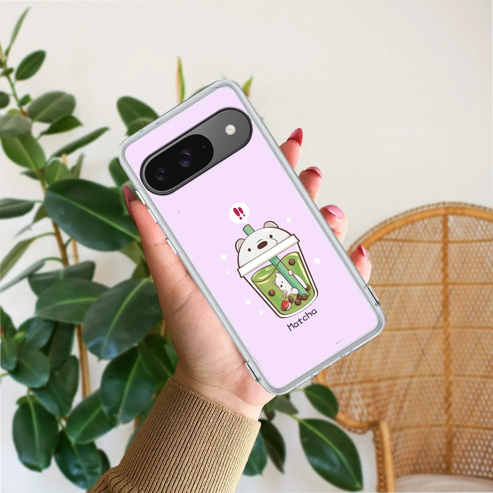 Cartoon Matcha Tea We Bare Bears Silicon Case For Google