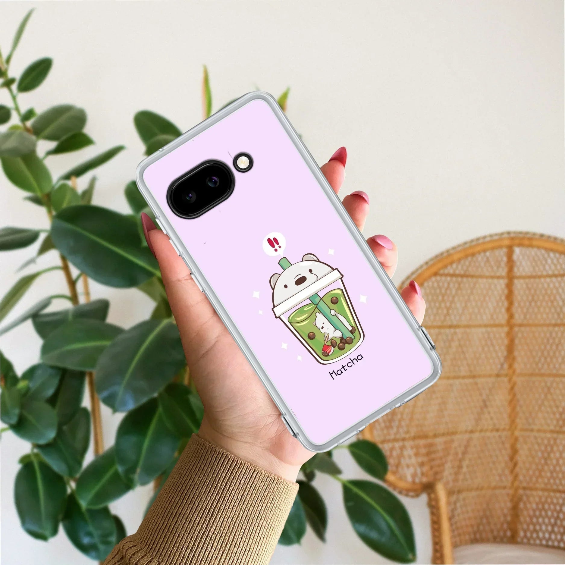 Cartoon Matcha Tea We Bare Bears Silicon Case For Google