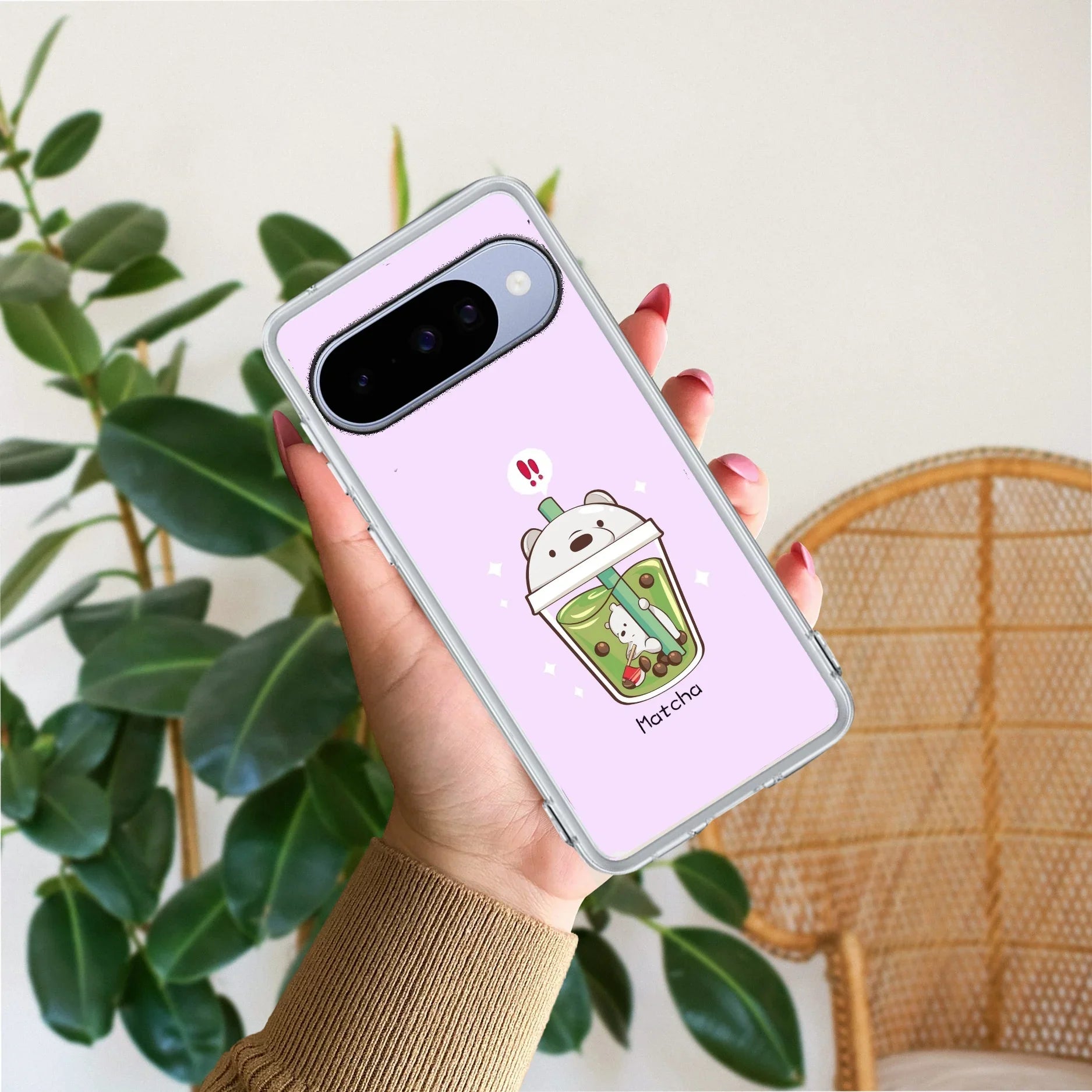 Cartoon Matcha Tea We Bare Bears Silicon Case For Google