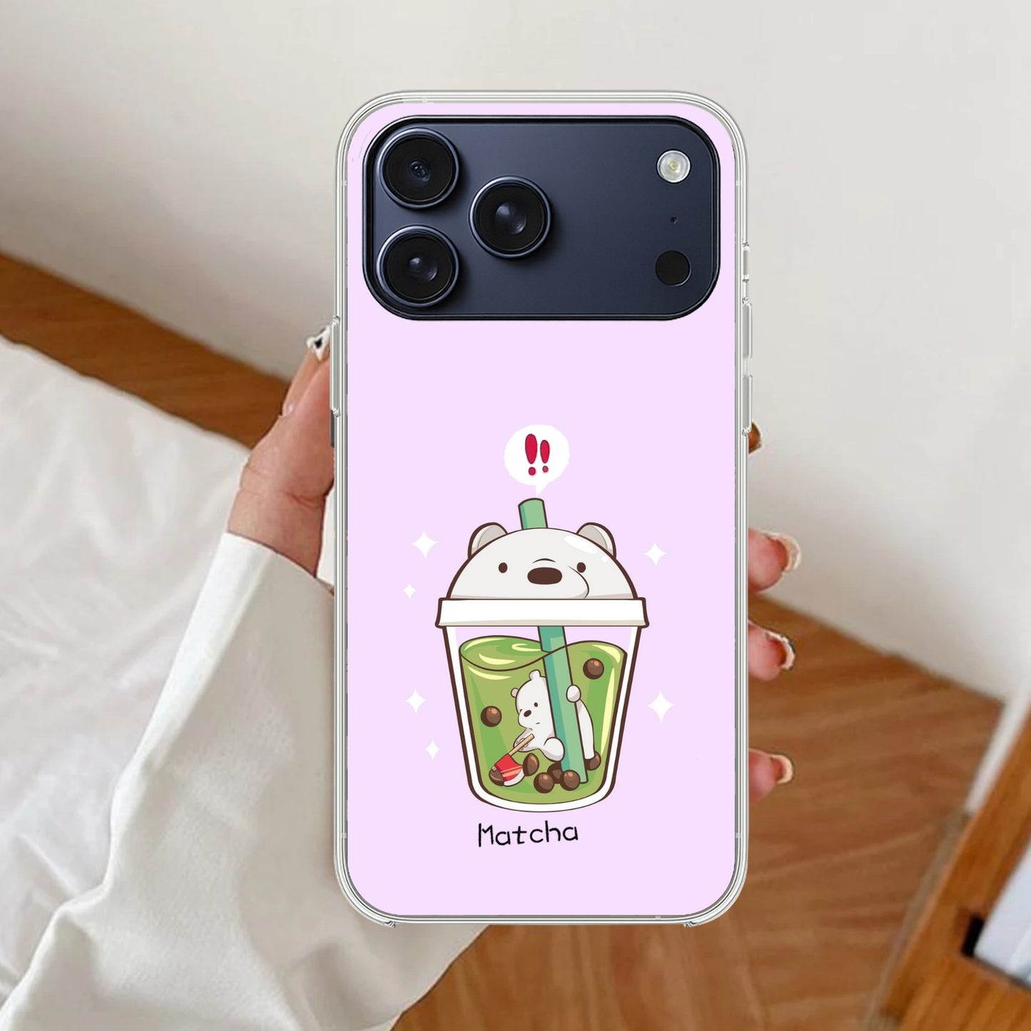 Cartoon Matcha Tea We Bare Bears Silicon Case For iPhone