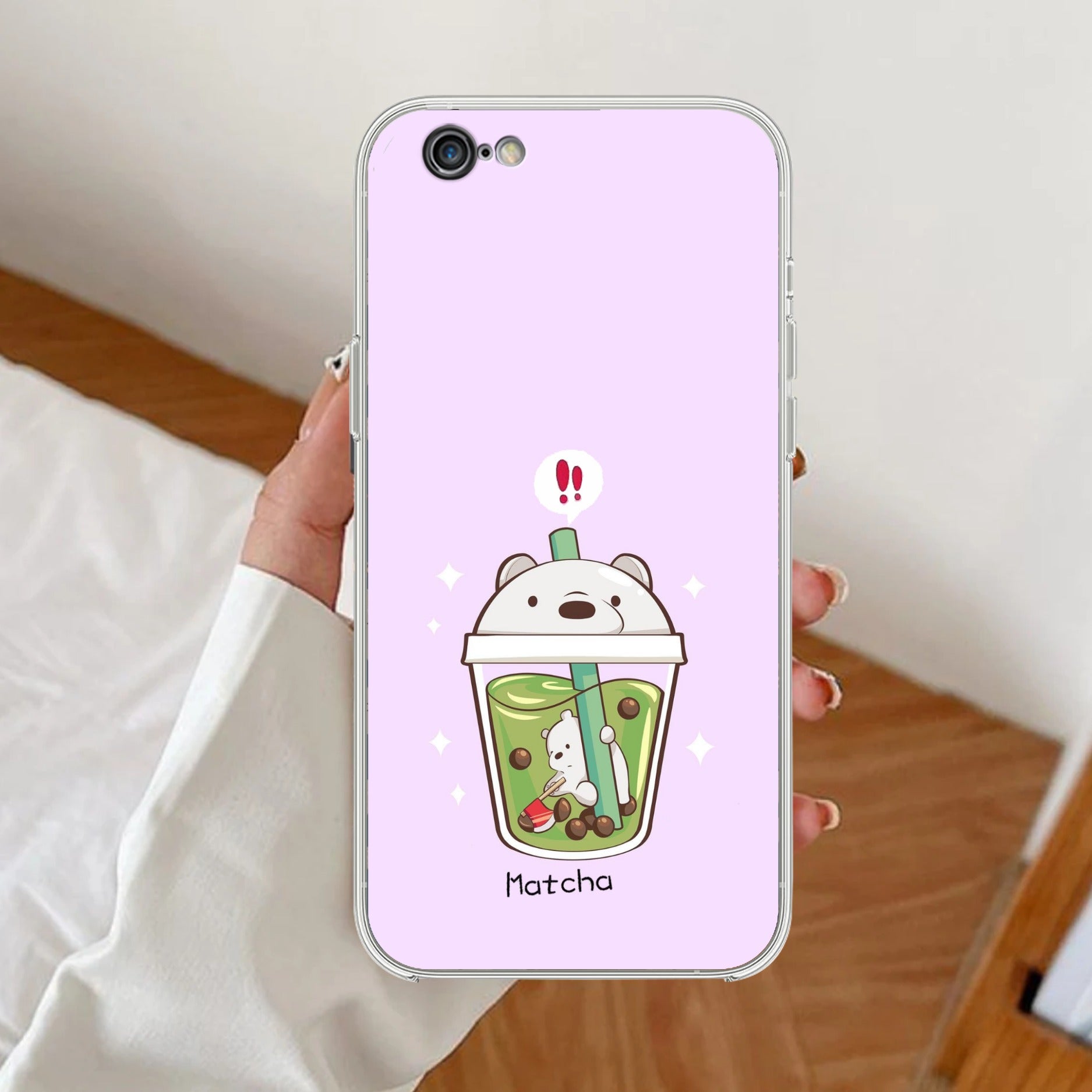 Cartoon Matcha Tea We Bare Bears Silicon Case For iPhone