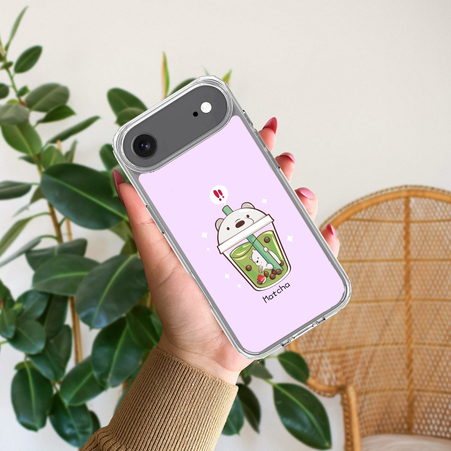 Cartoon Matcha Tea We Bare Bears Silicon Case For iPhone