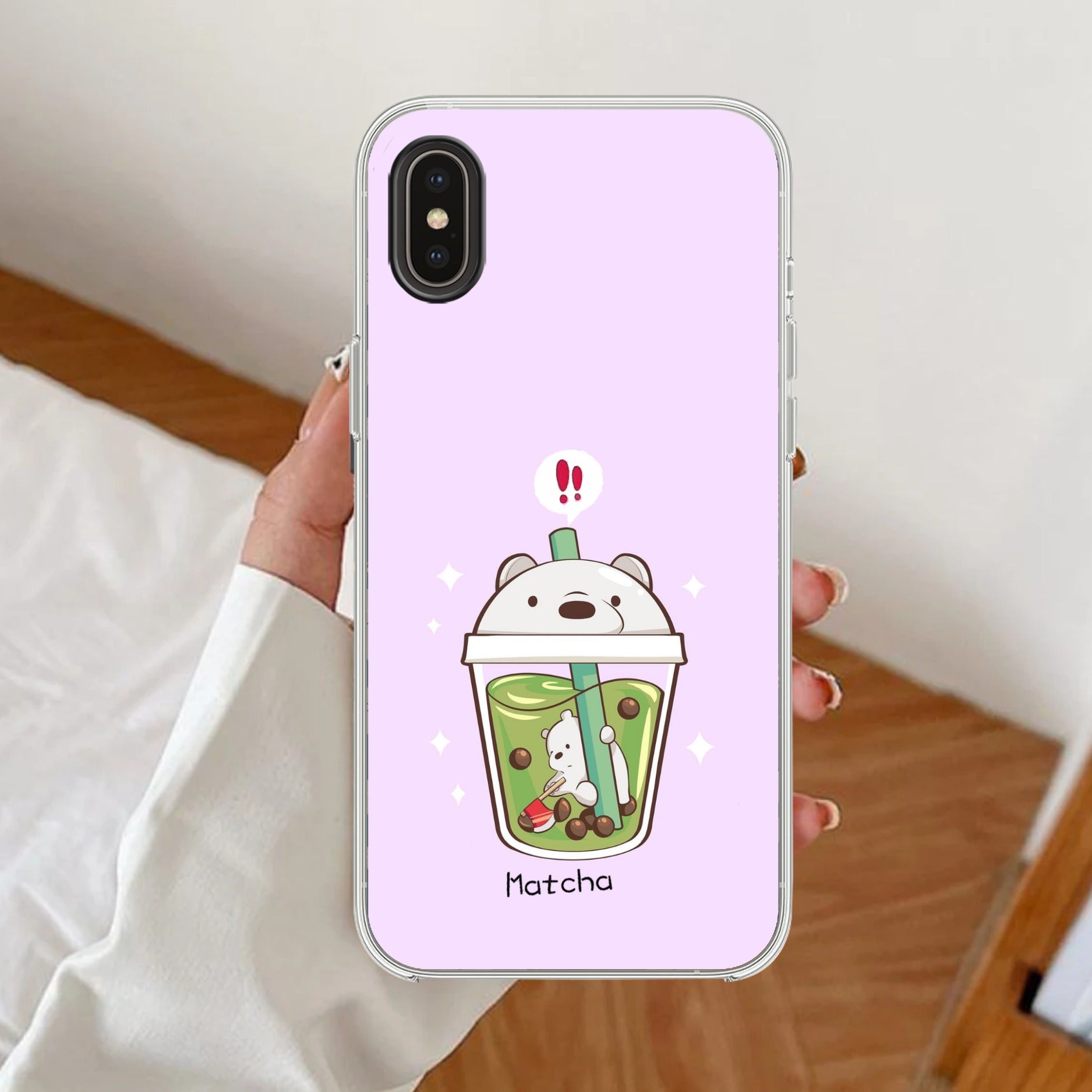Cartoon Matcha Tea We Bare Bears Silicon Case For iPhone