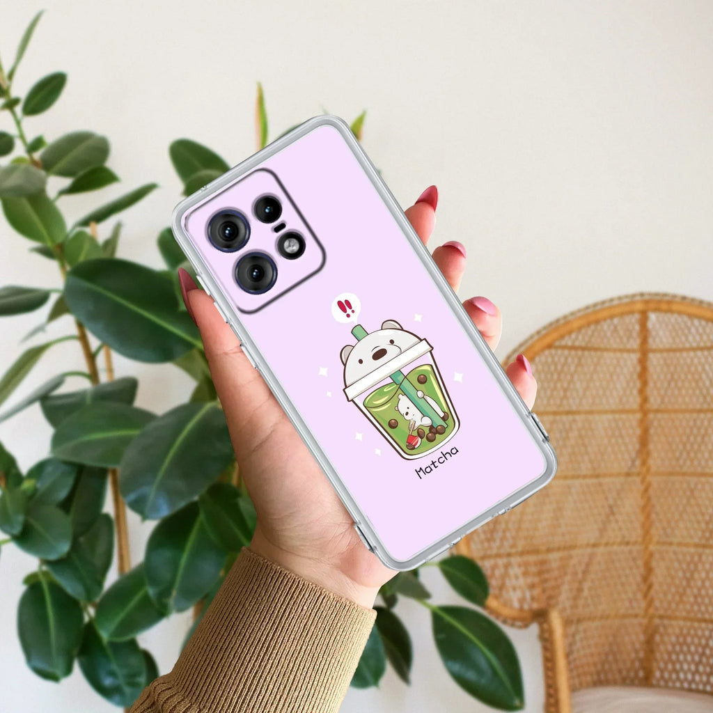 Cartoon Matcha Tea We Bare Bears Anti Yellow Case For Motorola Edge 50 Pro