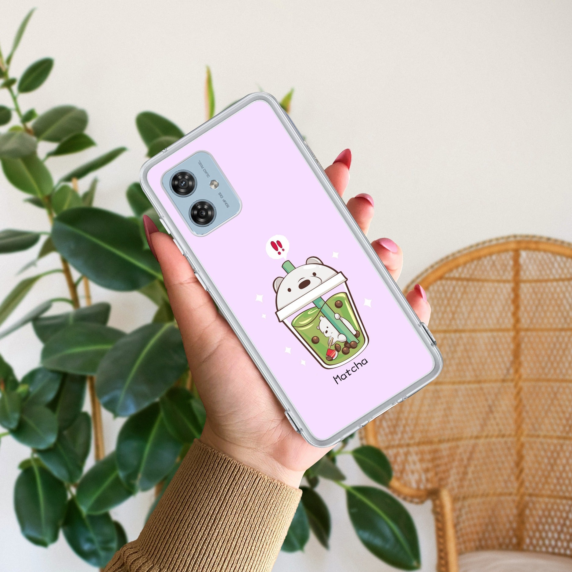 Cartoon Matcha Tea We Bare Bears Anti Yellow Case For Motorola G64 5G
