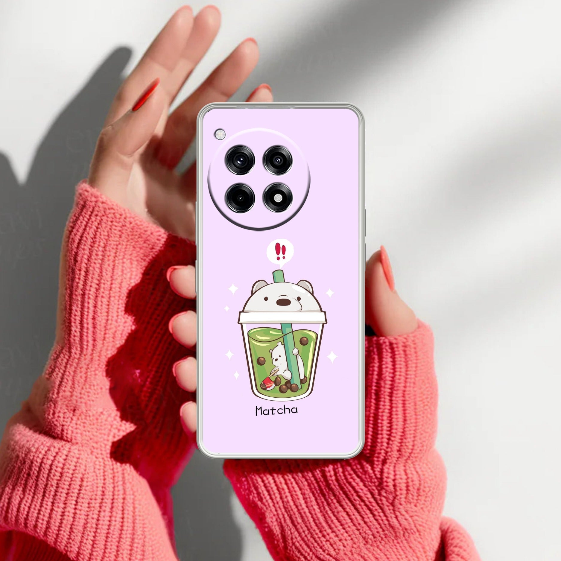 Cartoon Matcha Tea We Bare Bears Anti Yellow Case For OnePlus 12R 5G