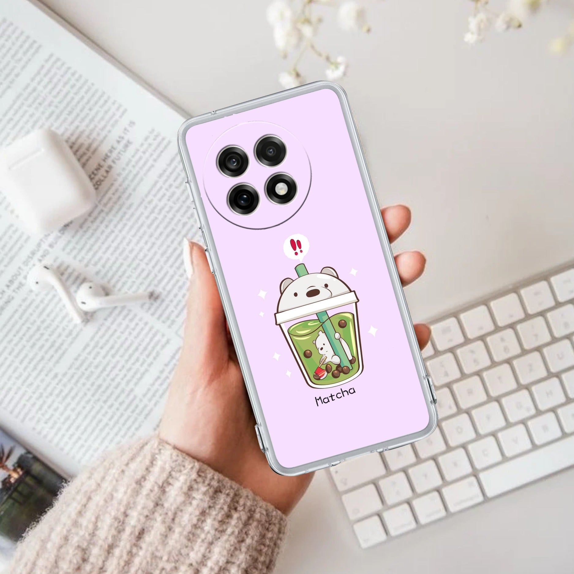 Cartoon Matcha Tea We Bare Bears Silicon Case For OnePlus 13R 5G