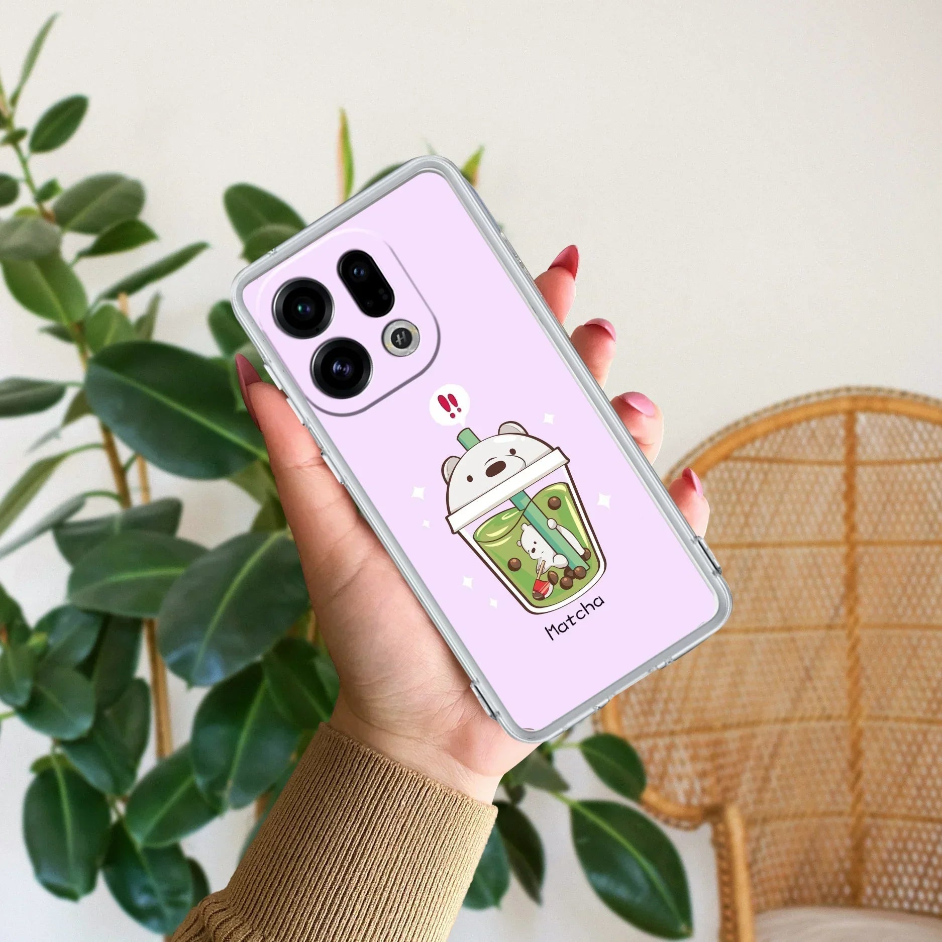 Cartoon Matcha Tea We Bare Bears Anti Yellow Case For Oppo Find X9 5G