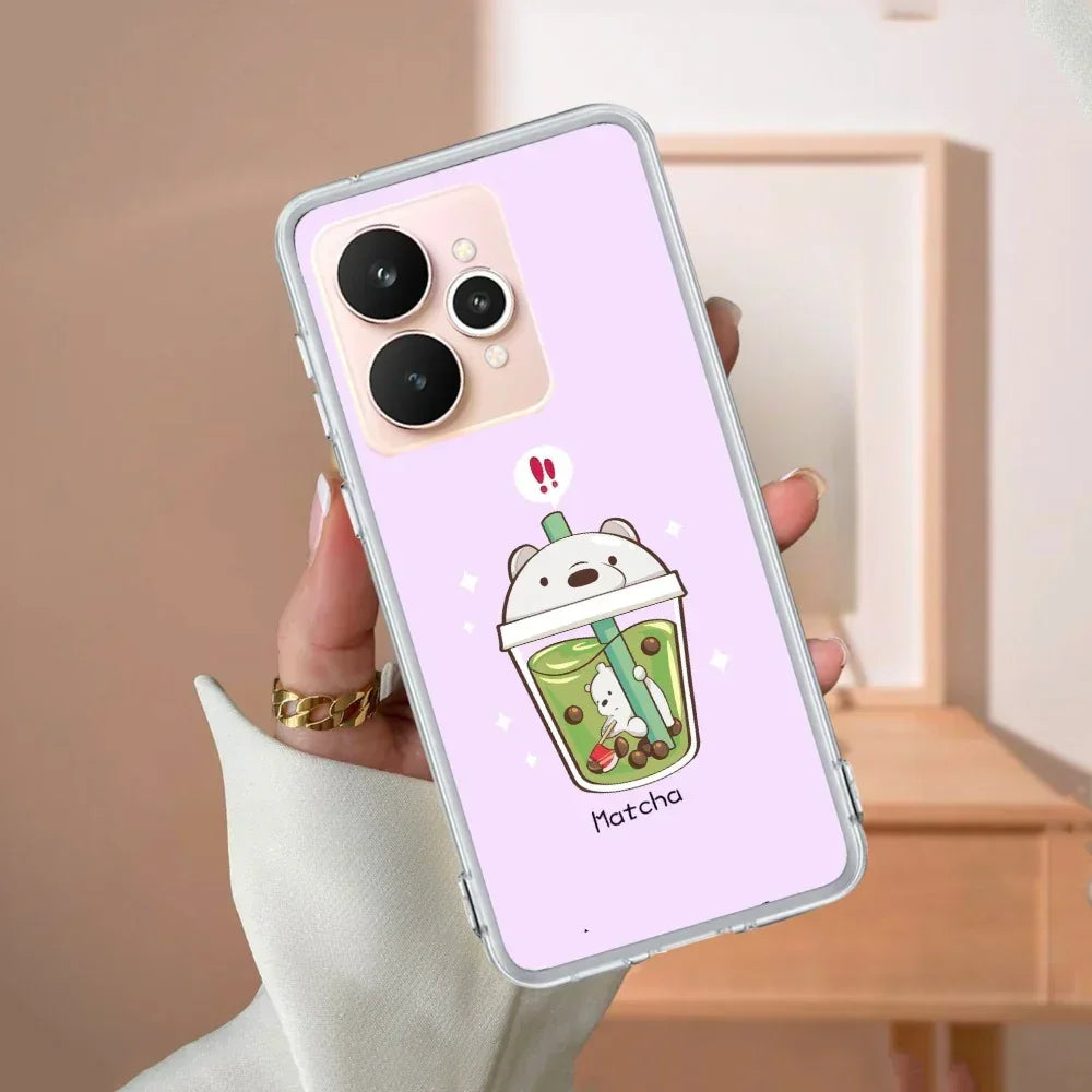 Cartoon Matcha Tea We Bare Bears Silicon Case For Realme GT 7 5G