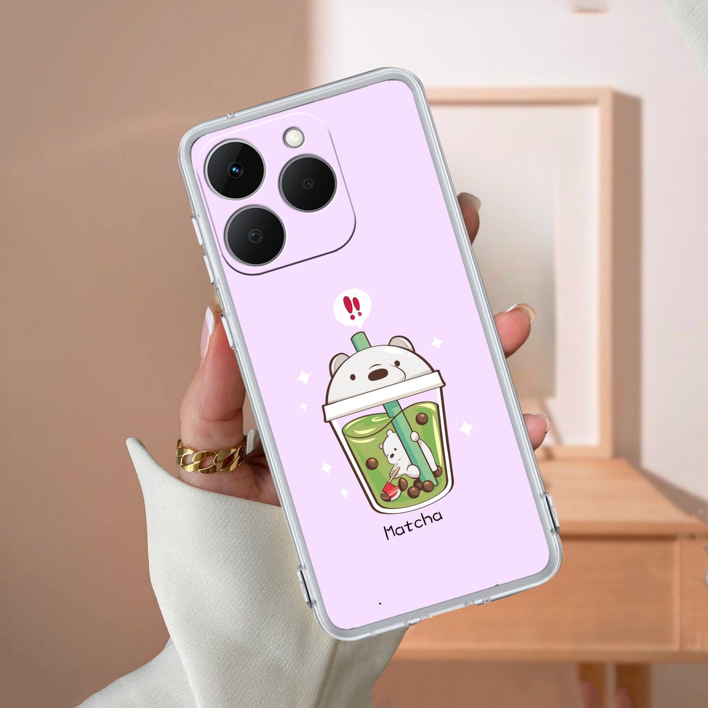 Cartoon Matcha Tea We Bare Bears Silicon Case For Realme/Narzo