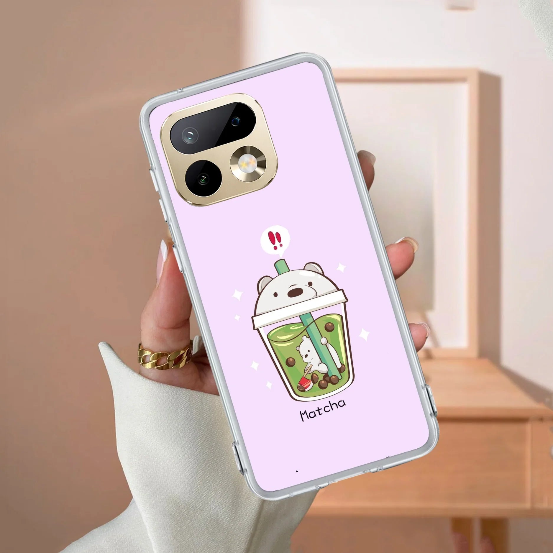 Cartoon Matcha Tea We Bare Bears Silicon Case For Realme 15 5G