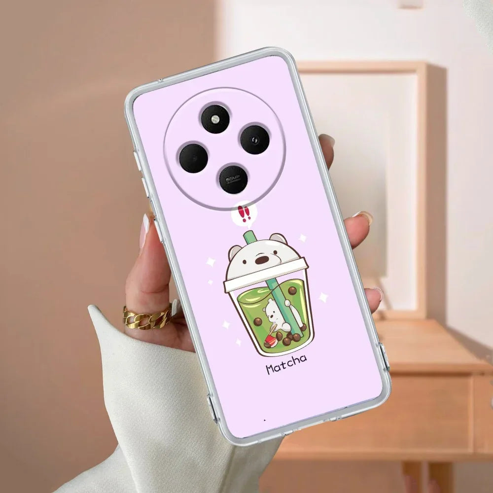 Cartoon Matcha Tea We Bare Bears Silicon Case For Redmi 14C 5G