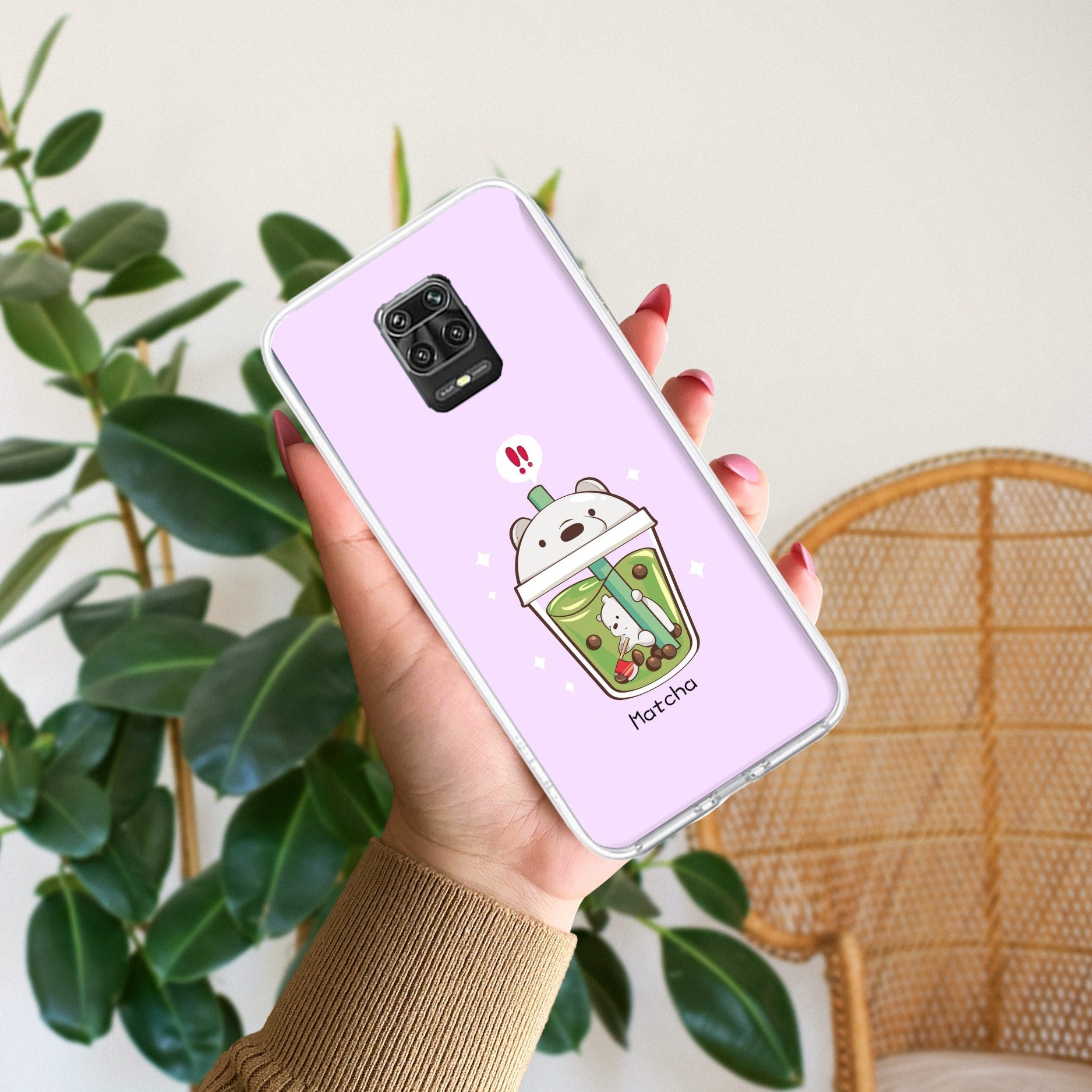 Cartoon Matcha Tea We Bare Bears Silicon Case For Redmi Note 9 Pro