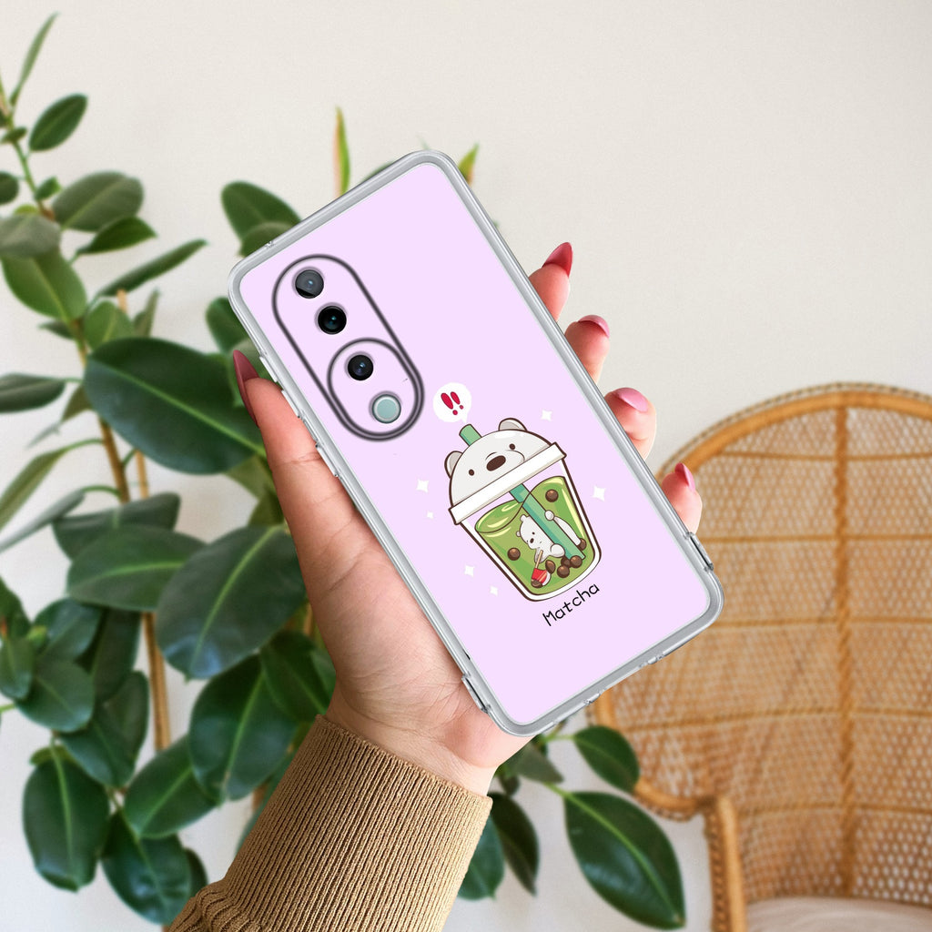 Cartoon Matcha Tea We Bare Bears Silicon Case For Vivo T3 Ultra