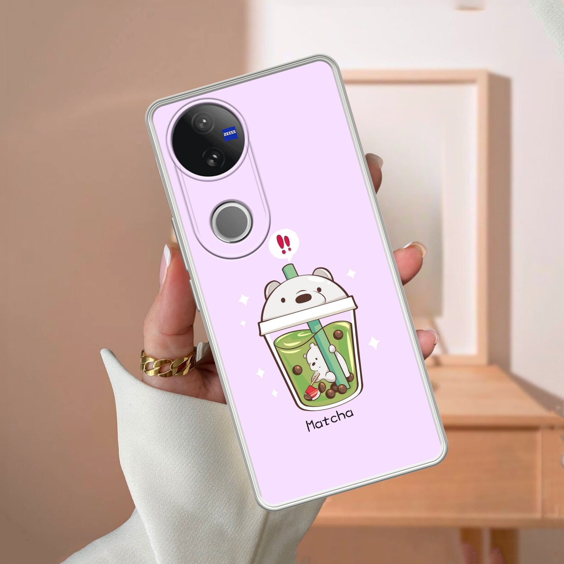 Cartoon Matcha Tea We Bare Bears Silicon Case For Vivo Y16