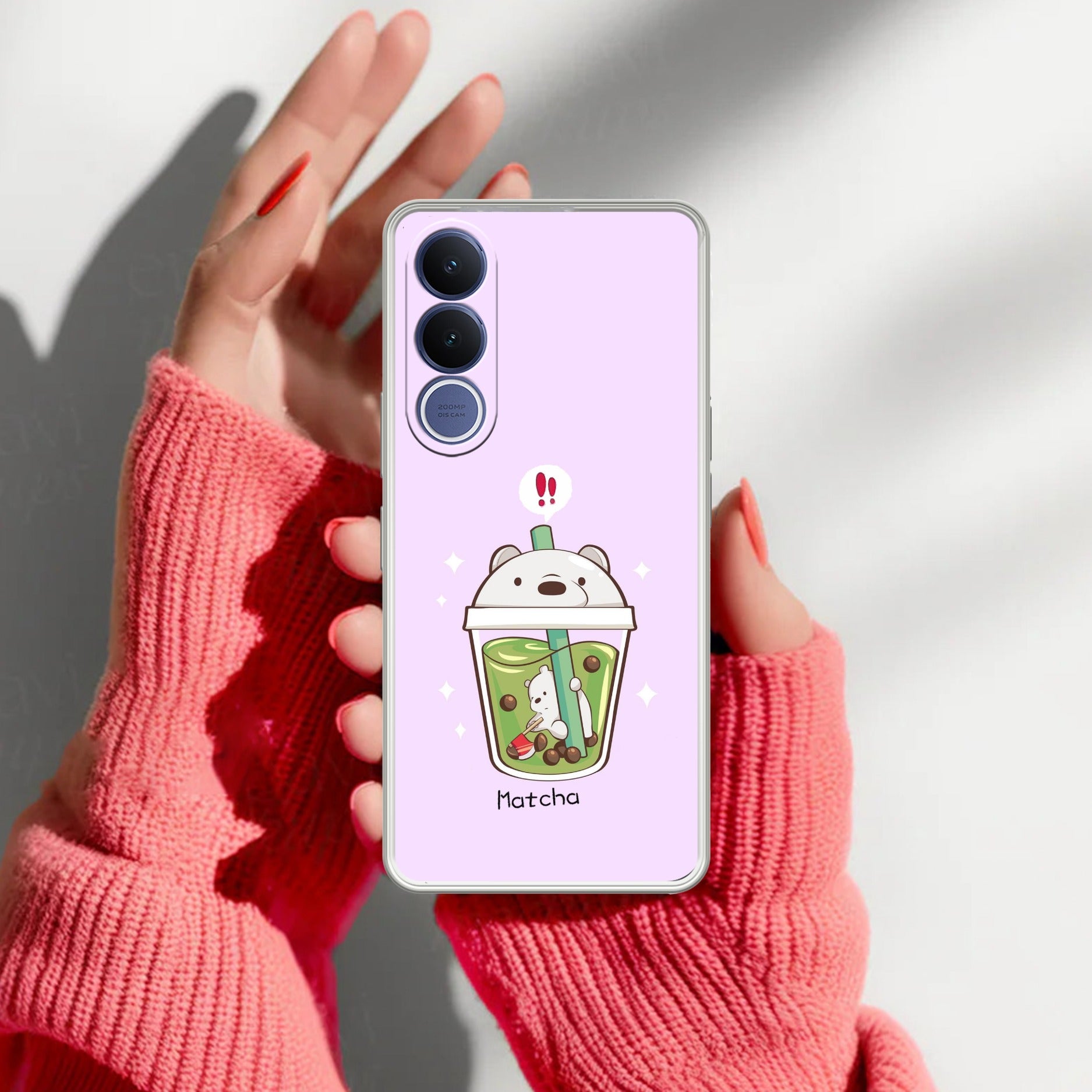 Cartoon Matcha Tea We Bare Bears Silicon Case For Vivo V70 FE 5G