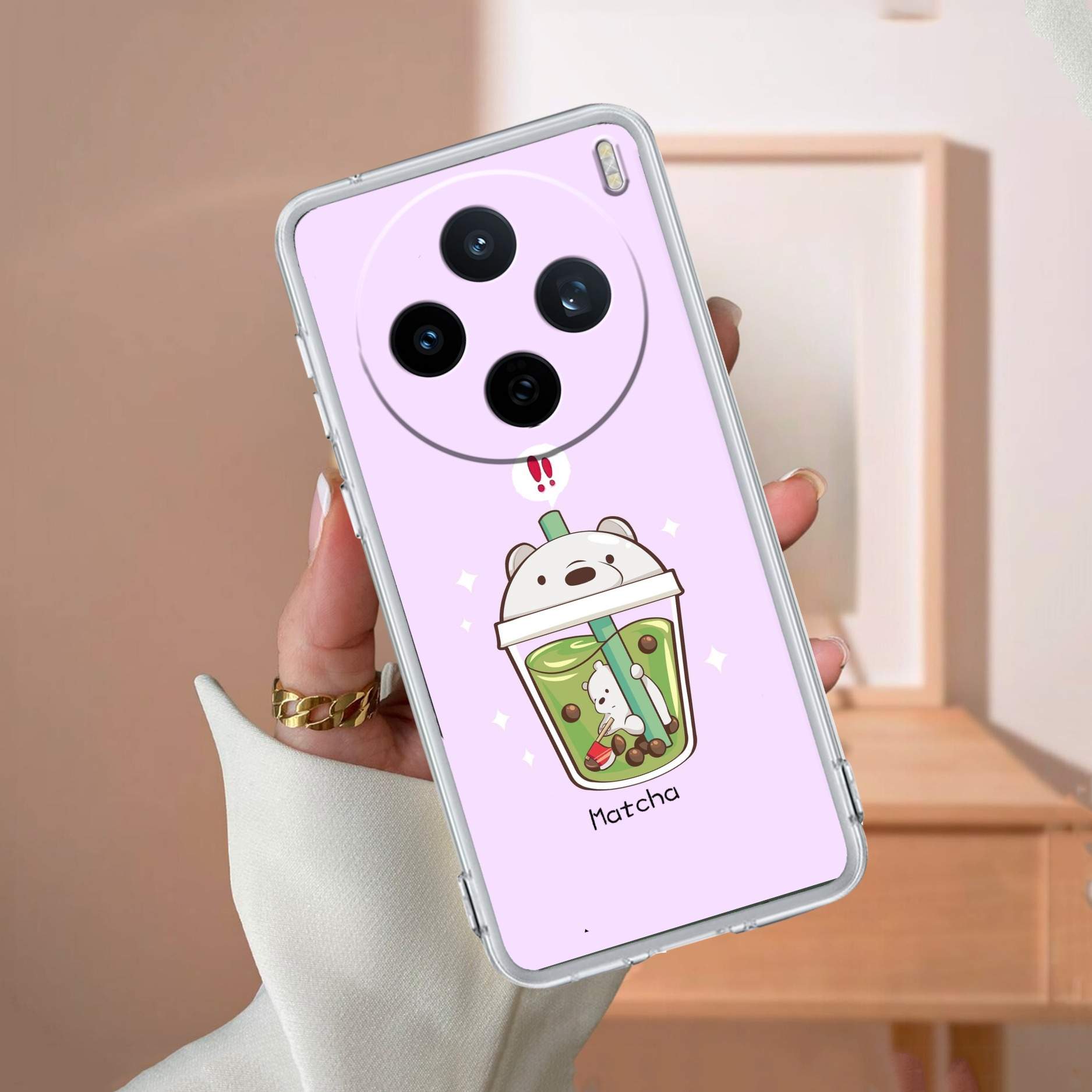 Cartoon Matcha Tea We Bare Bears Silicon Case For Vivo X200T 5G
