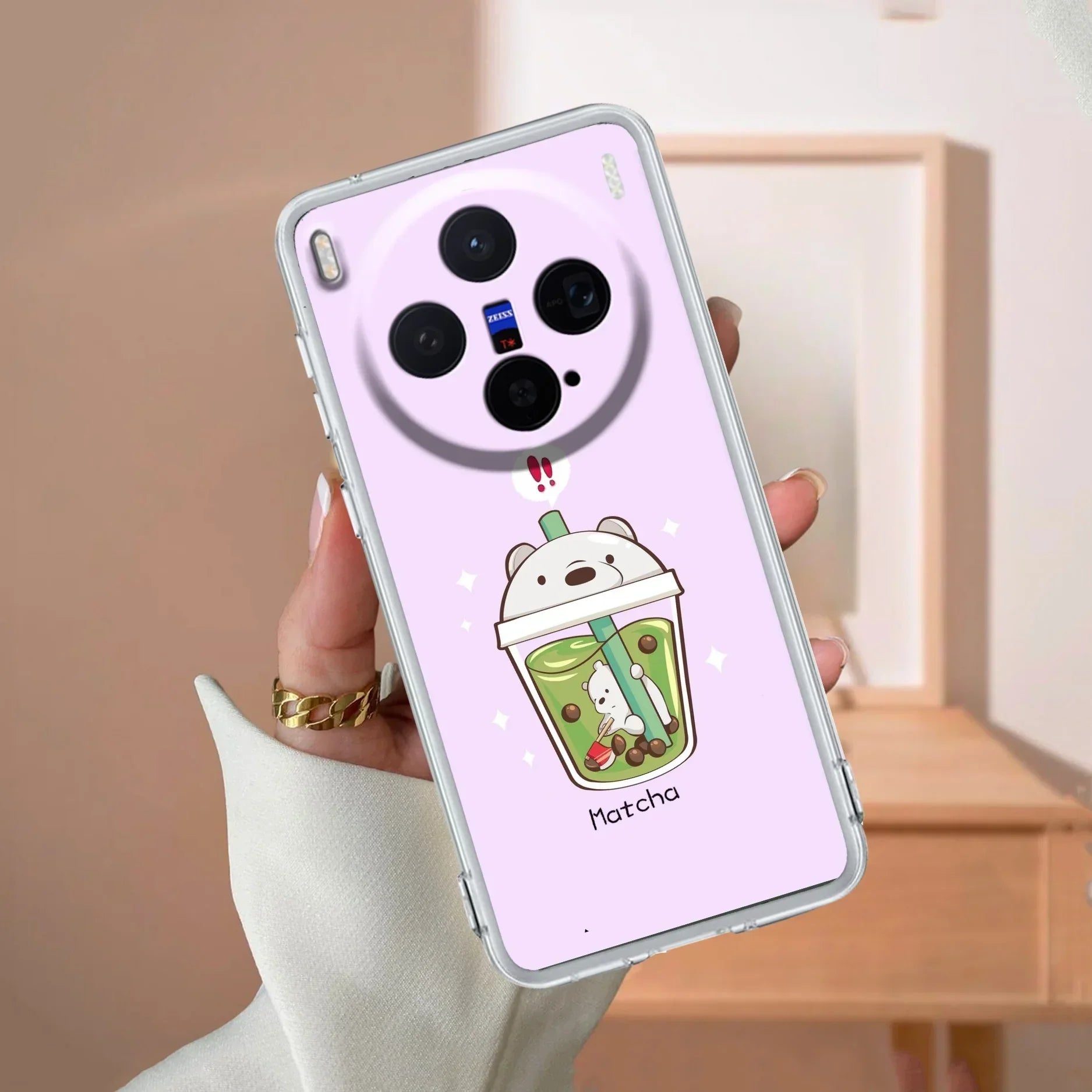Cartoon Matcha Tea We Bare Bears Silicon Case For Vivo V21e 5G