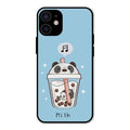 Cartoon Milk Tea We Bare Bears Glossy Metal Case Cover For iPhone 12 mini
