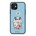 Cartoon Milk Tea We Bare Bears Glossy Metal Case Cover For iPhone 12