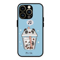 Cartoon Milk Tea We Bare Bears Glossy Metal Case Cover For iPhone 14 Pro