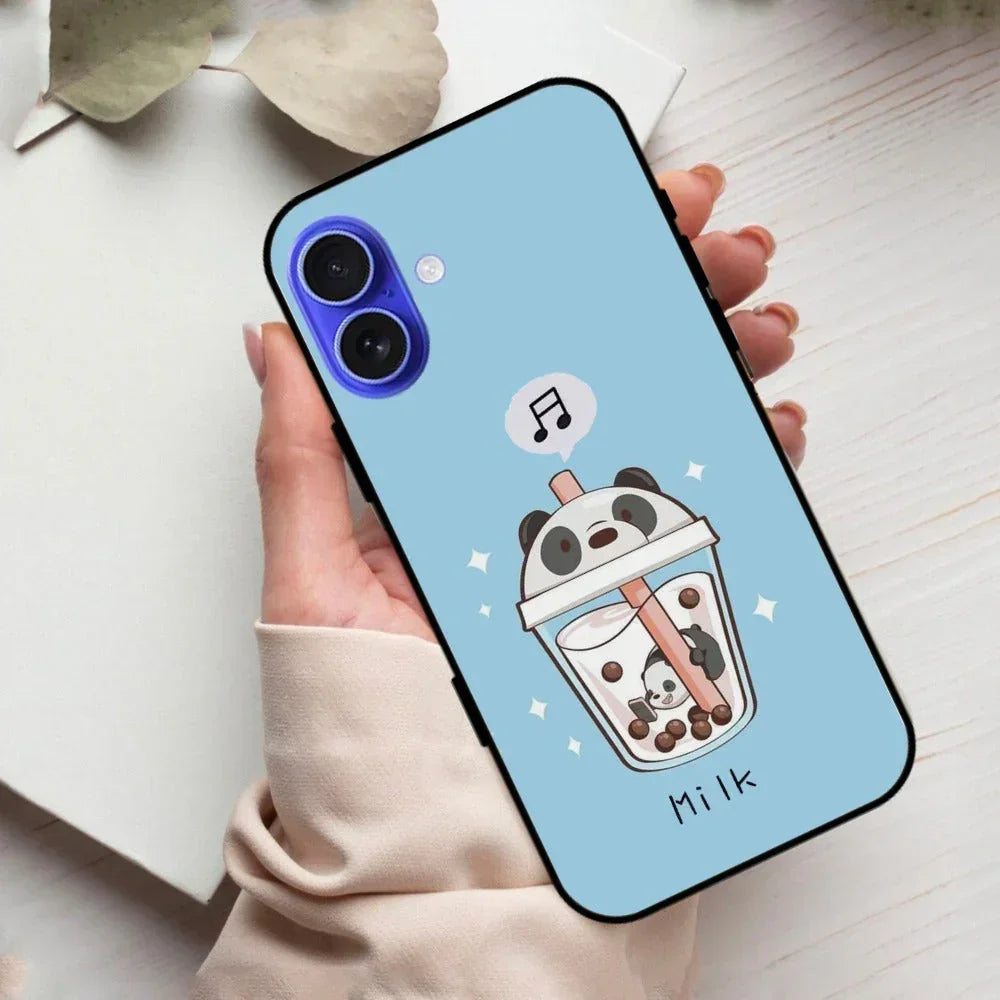 Cartoon Milk Tea We Bare Bears Glossy Metal Case Cover For iPhone - ShopOnCliQ