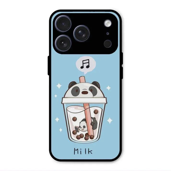 Cartoon Milk Tea We Bare Bears Glossy Metal Case Cover For iPhone 17 Pro