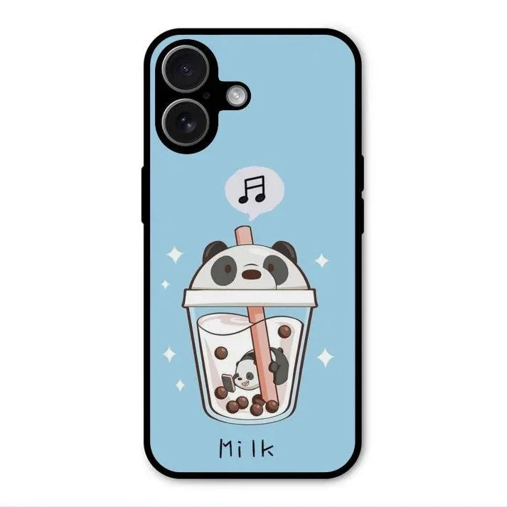 Cartoon Milk Tea We Bare Bears Glossy Metal Case Cover For iPhone 17