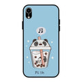 Cartoon Milk Tea We Bare Bears Glossy Metal Case Cover For iPhone XR