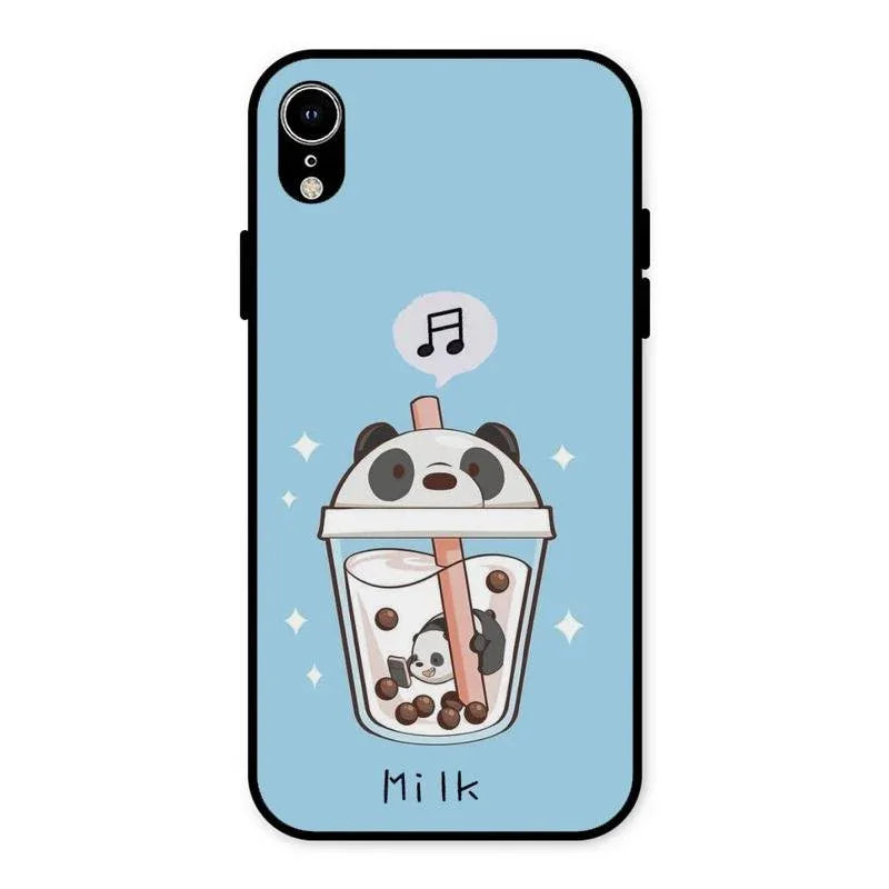 Cartoon Milk Tea We Bare Bears Glossy Metal Case Cover For iPhone XR