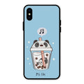 Cartoon Milk Tea We Bare Bears Glossy Metal Case Cover For iPhone XS