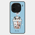 Cartoon Milk Tea We Bare Bears Glossy Metal Case Cover For Iqoo 12 5G