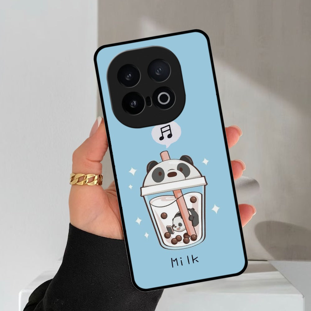 Cartoon Milk Tea We Bare Bears Glossy Metal Case Cover For Vivo