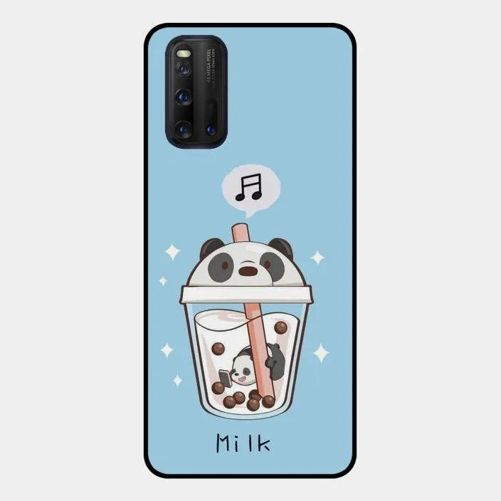 Cartoon Milk Tea We Bare Bears Glossy Metal Case Cover For Iqoo 3 5G