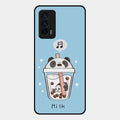 Cartoon Milk Tea We Bare Bears Glossy Metal Case Cover For Iqoo 7 5G