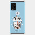 Cartoon Milk Tea We Bare Bears Glossy Metal Case Cover For Iqoo 7 Legend 5G