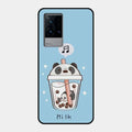 Cartoon Milk Tea We Bare Bears Glossy Metal Case Cover For Iqoo 9 5G